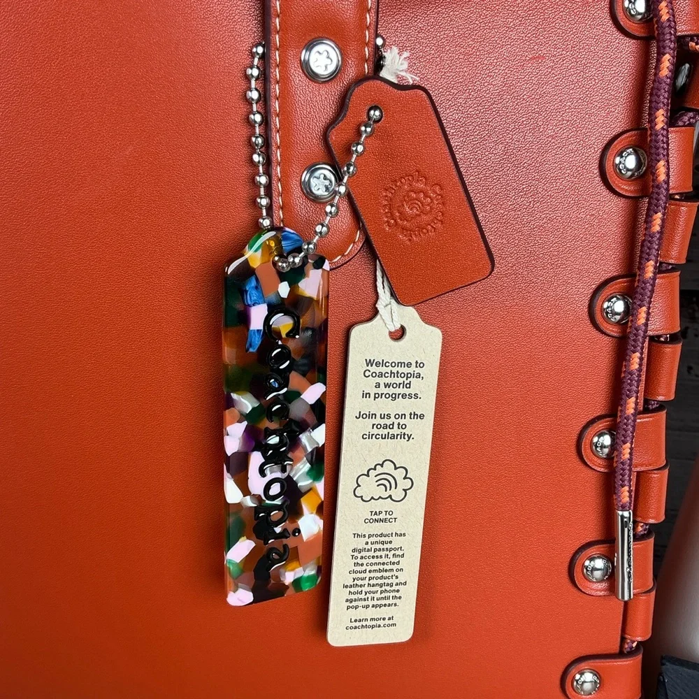 Coachtopia Coach Burn Orange Tote with Pouch Hand Shoulder Bag Fall‎ Crossbody - Picture 14 of 16